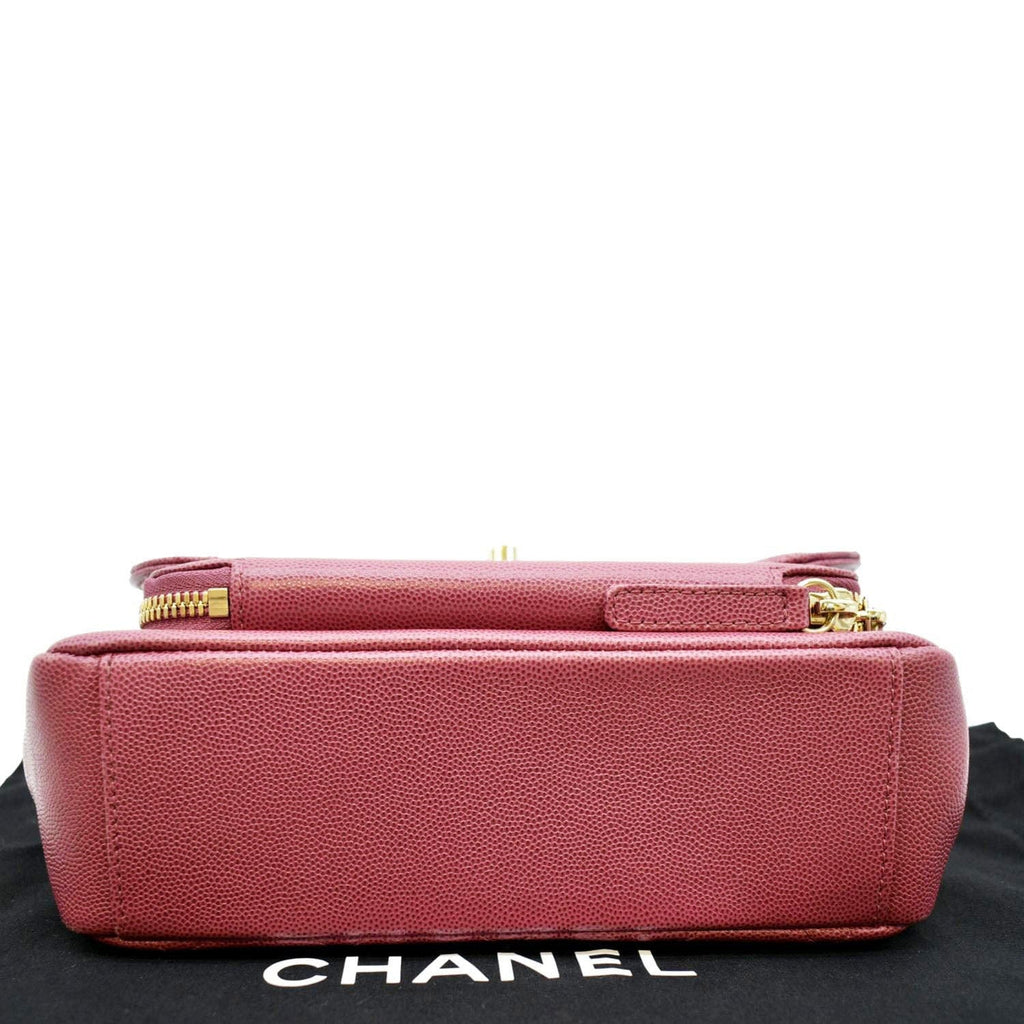 CHANEL Business Affinity Medium Flap Quilted Caviar Shoulder Bag Red
