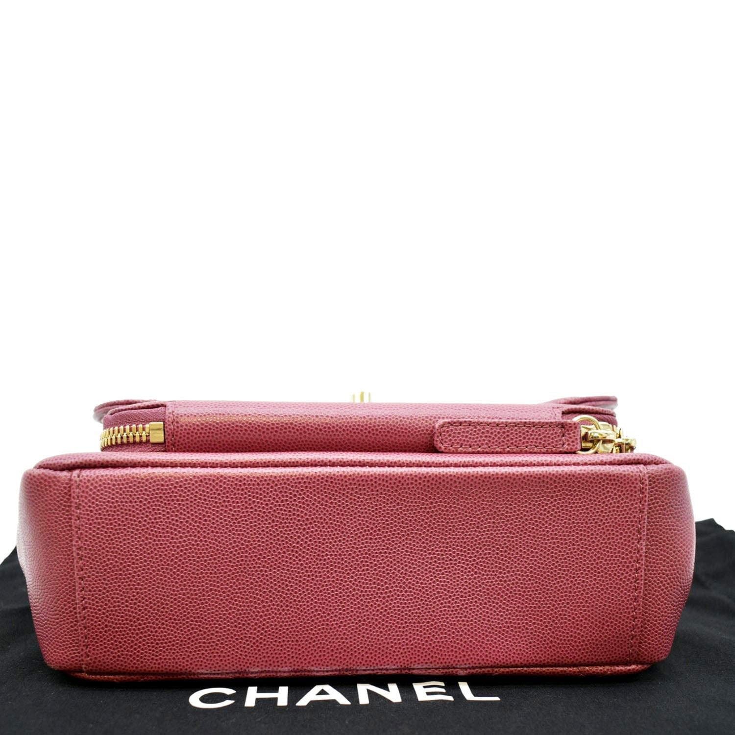 CHANEL Business Affinity Medium Flap Quilted Caviar Shoulder Bag Red