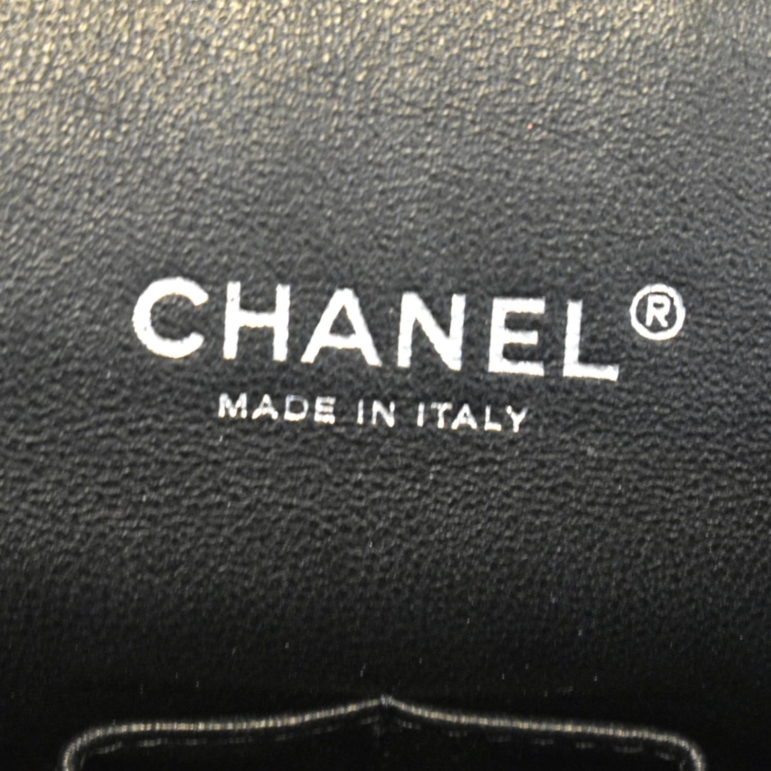 CHANEL Classic Maxi Double Flap Quilted Patent Leather Shoulder Bag Black