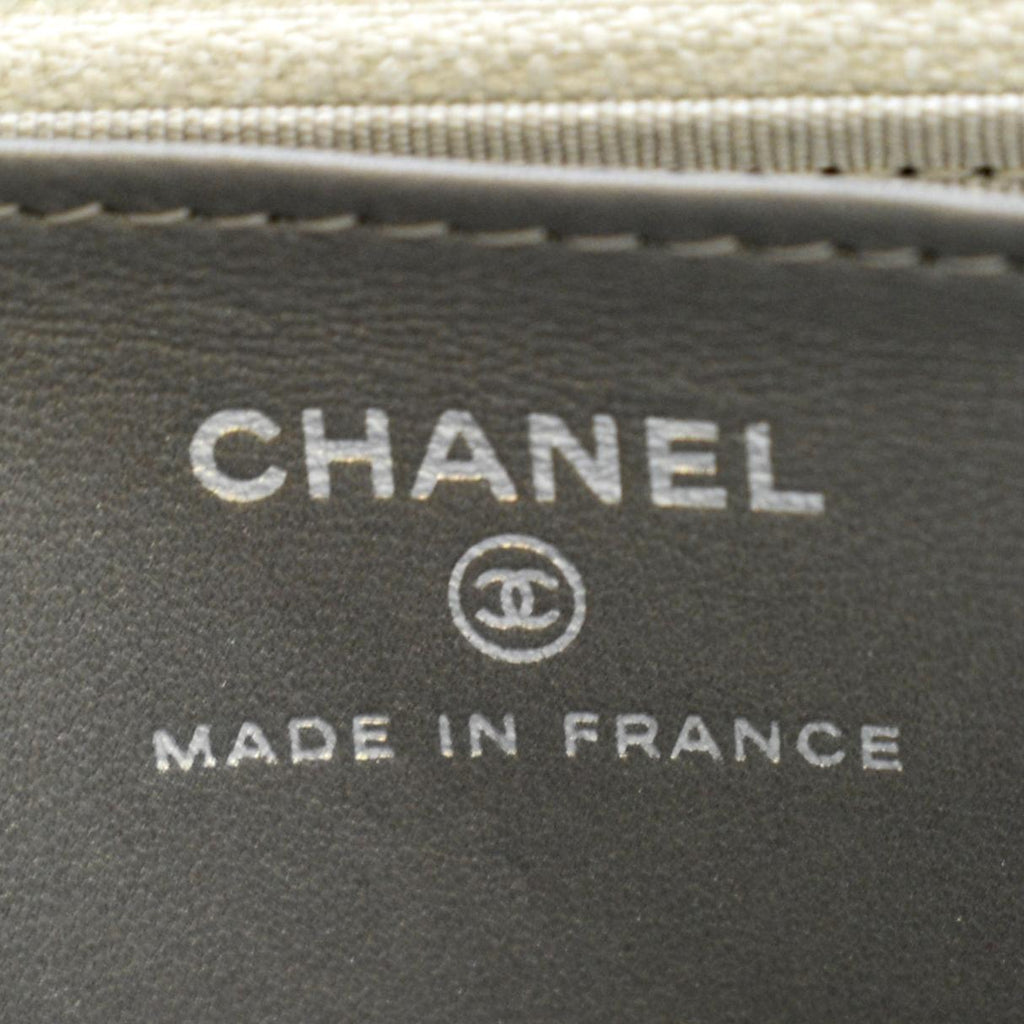 CHANEL Classic 2.55 Reissue Space Charm Quilted Canvas WOC Crossbody Bag Light Grey