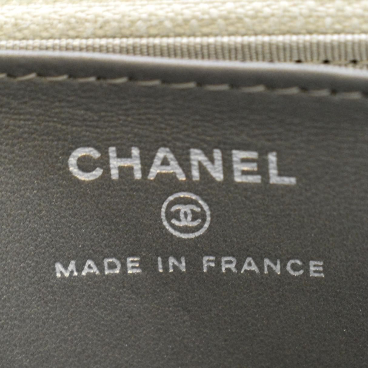 CHANEL Classic 2.55 Reissue Space Charm Quilted Canvas WOC Crossbody Bag Light Grey