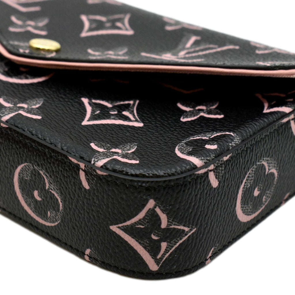 LOUIS VUITTON Felicie Strap & Go Monogram Canvas Crossbody Bag Black