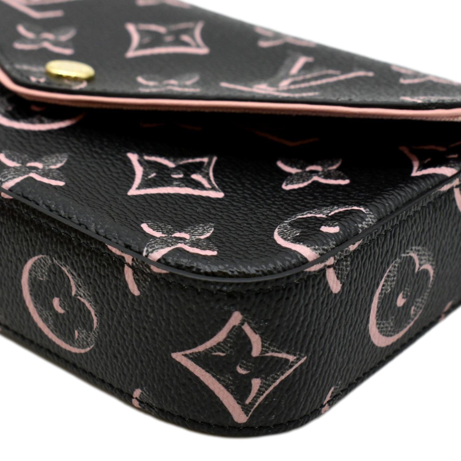 LOUIS VUITTON Felicie Strap & Go Monogram Canvas Crossbody Bag Black
