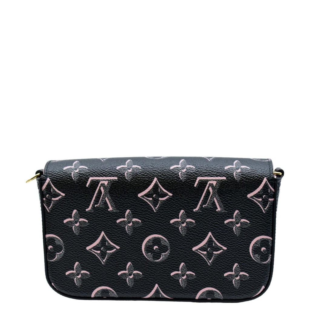 LOUIS VUITTON Felicie Strap & Go Monogram Canvas Crossbody Bag Black