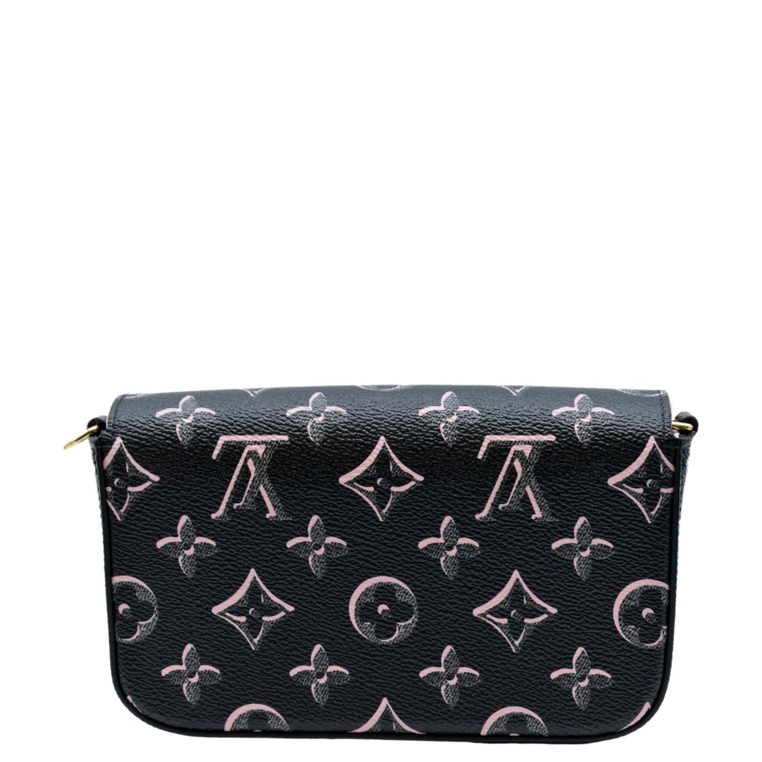LOUIS VUITTON Felicie Strap & Go Monogram Canvas Crossbody Bag Black