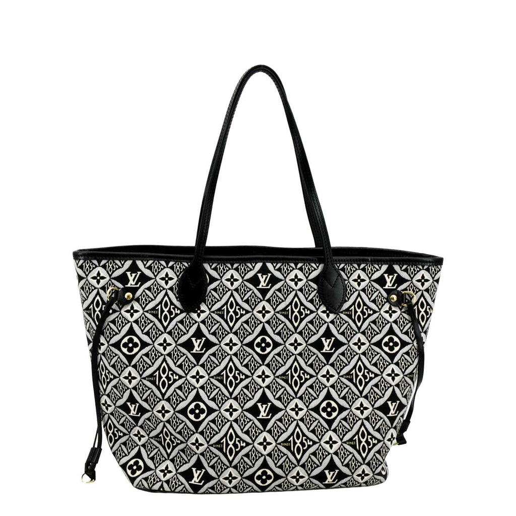 LOUIS VUITTON Since 1854 Neverfull MM Jacquard Shoulder Bag Grey