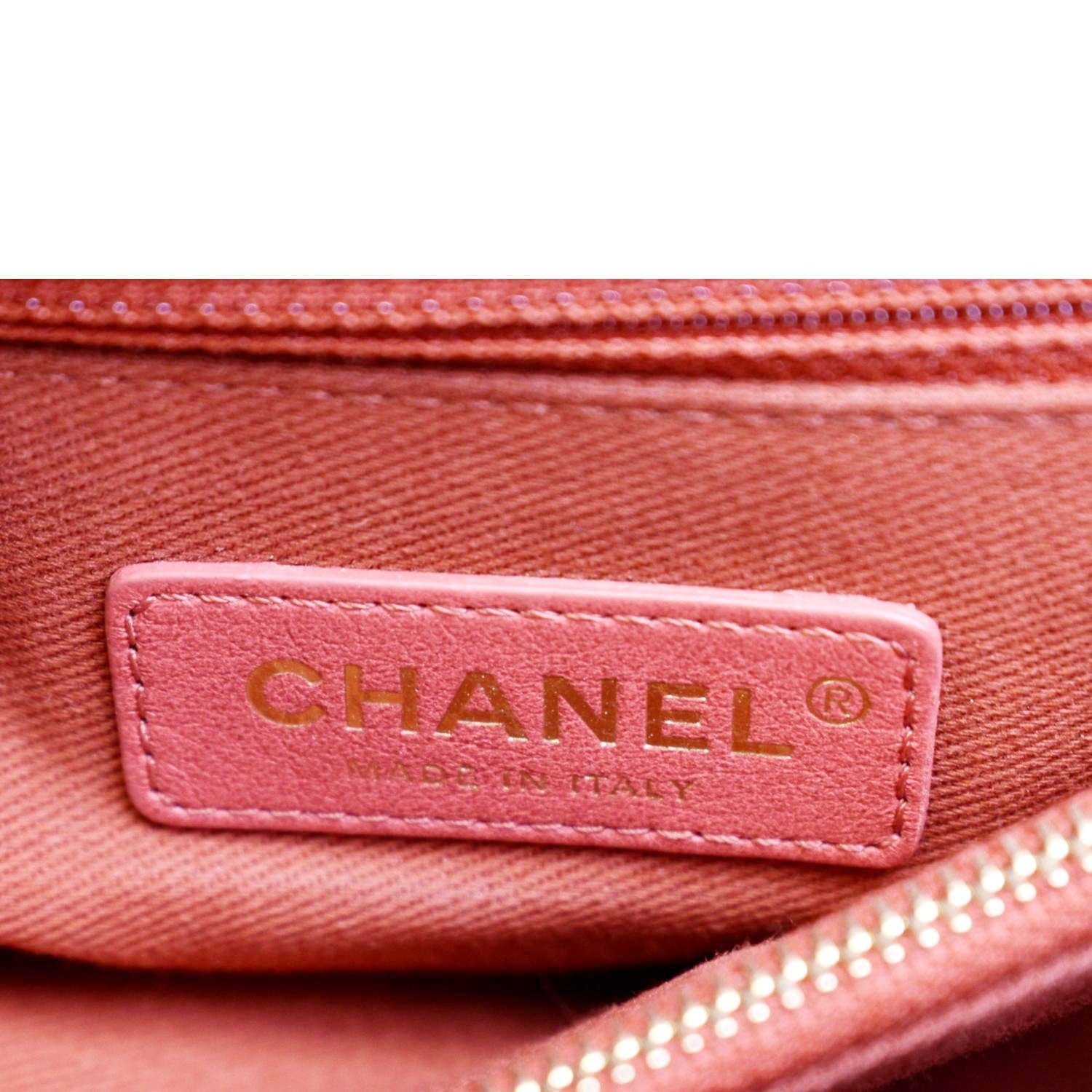 CHANEL Medium Coco Quilted Caviar Leather Top Handle Shoulder Bag Red