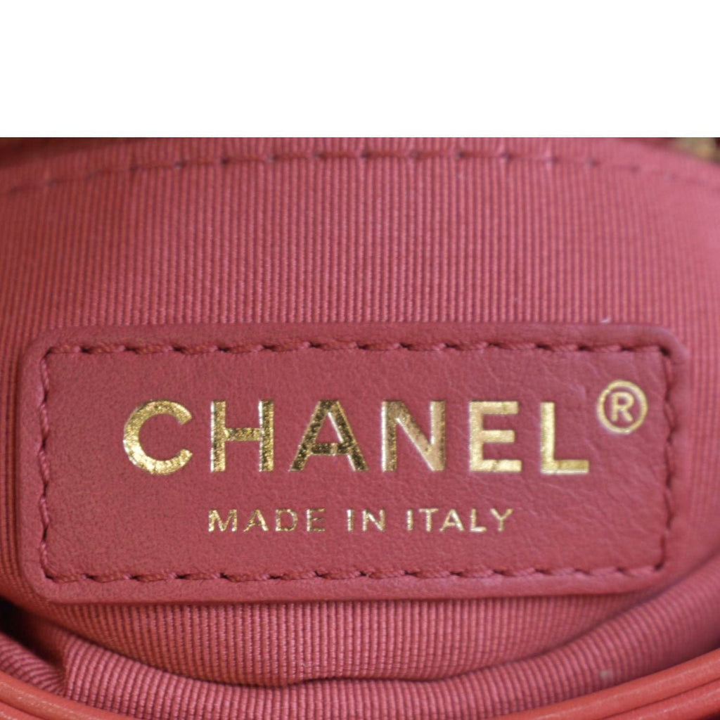 CHANEL Top Handle Quilted Leather Shoulder Bag Red