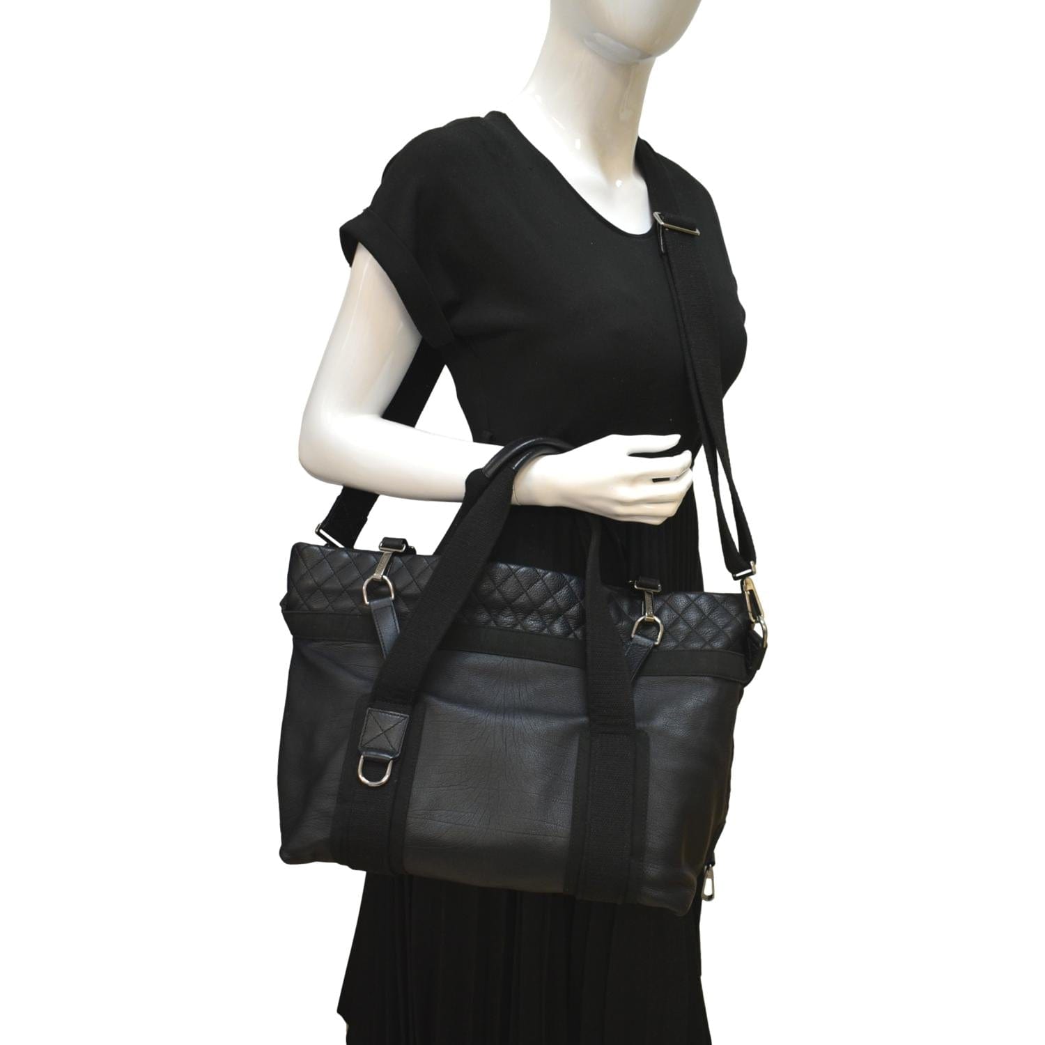 CHANEL 2way Leather Shoulder Bag Black