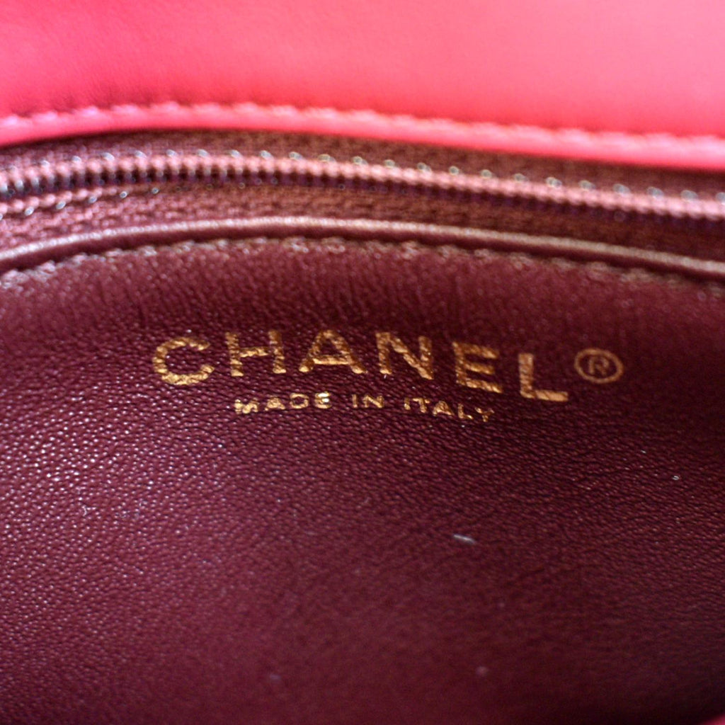 CHANEL Trendy CC Top Handle Flap Quilted Leather Shoulder Bag Red