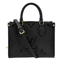 LOUIS VUITTON Onthego PM Monogram Empreinte Tote Shoulder Bag Black