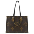 LOUIS VUITTON Onthego MM Giant Monogram Reverse Canvas Tote Shoulder Bag Brown