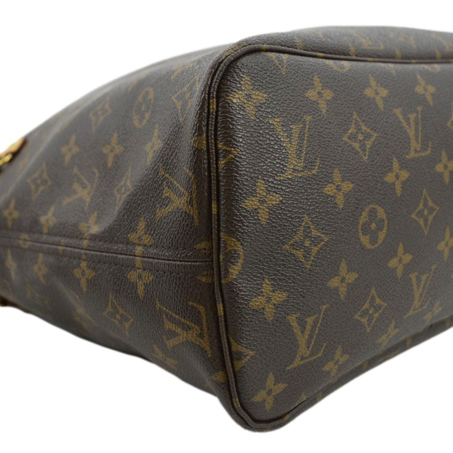 LOUIS VUITTON Neverfull MM Monogram Canvas Tote Bag Brown