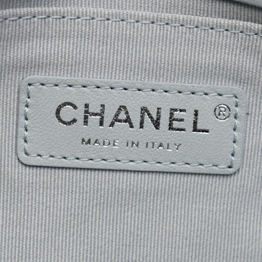 CHANEL Medium Boy Flap Quilted Leather Shoulder Bag Light Blue