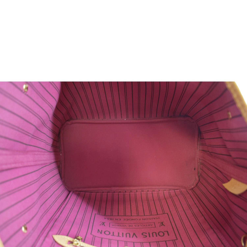 LOUIS VUITTON Neverfull MM Monogram Canvas Tote Bag Brown