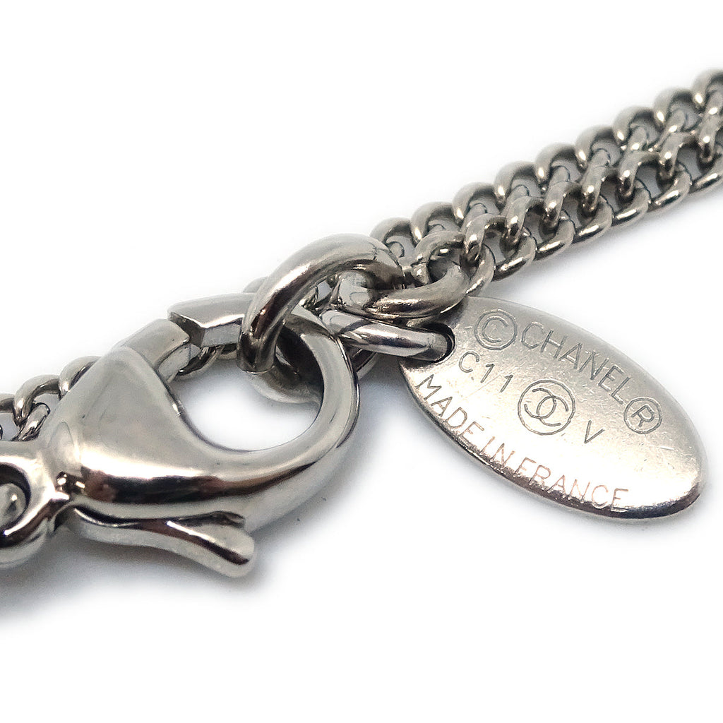 Chanel Crystal & Silver CC Necklace C11V