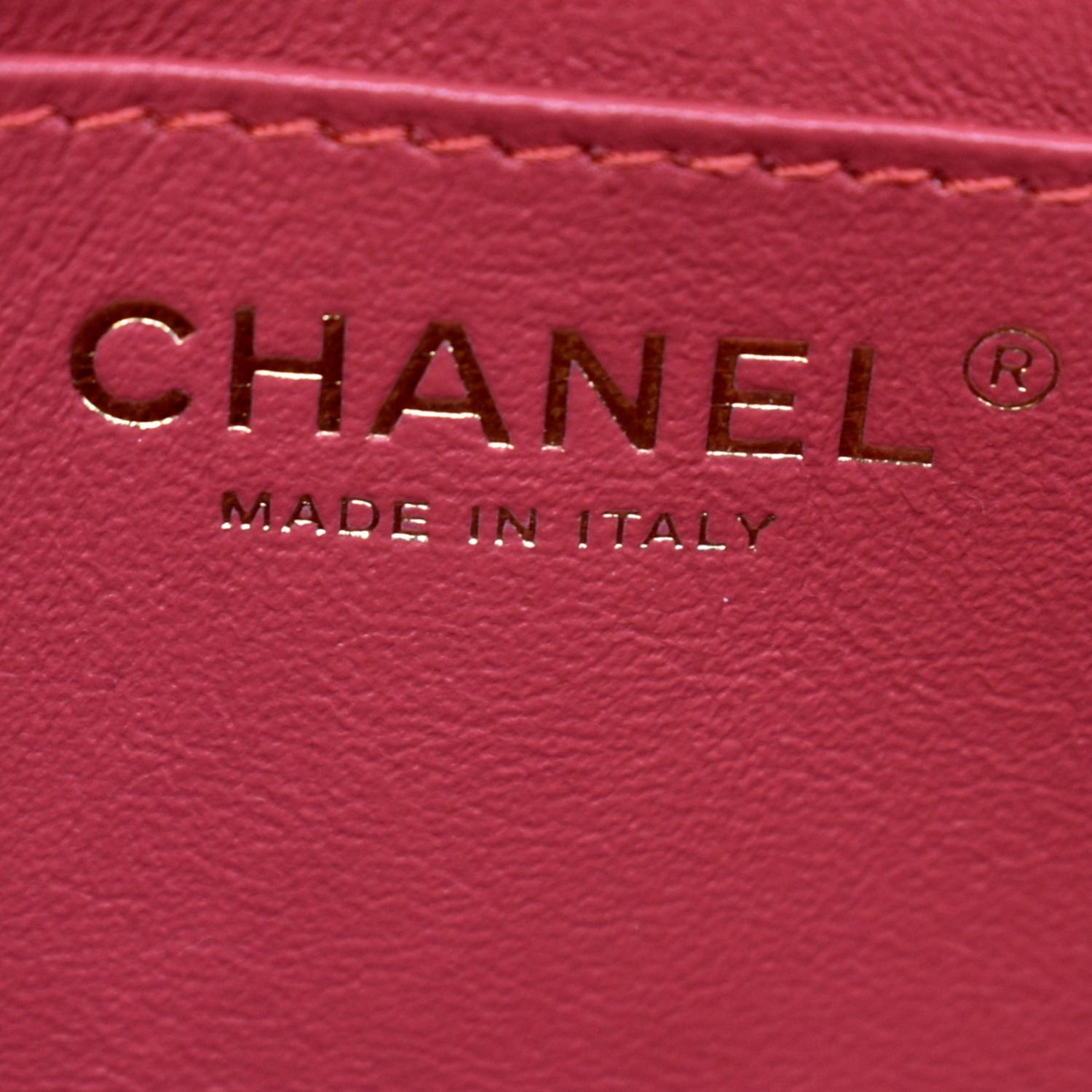 CHANEL Rectangular Flap Mini Quilted Chevron Leather Shoulder Bag Red