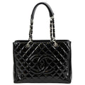 CHANEL Grand Shopping Patent Leather GST Tote Bag Black