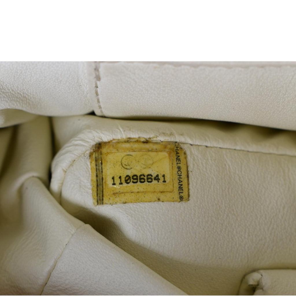 CHANEL Flap Python Leather Crossbody Bag Ivory