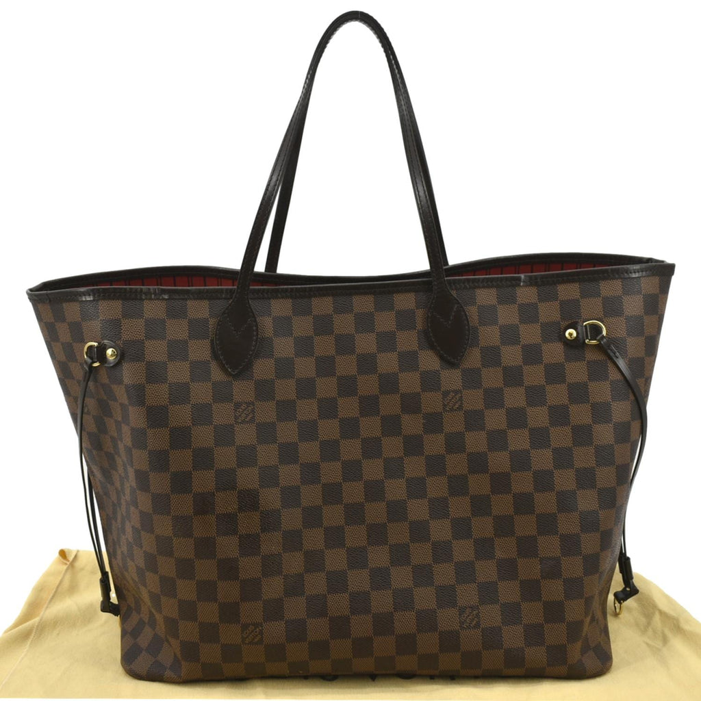 LOUIS VUITTON Neverfull GM Damier Ebene Tote Shoulder Bag Brown