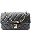 CHANEL Classic Flap Small Leather Shoulder Bag Black