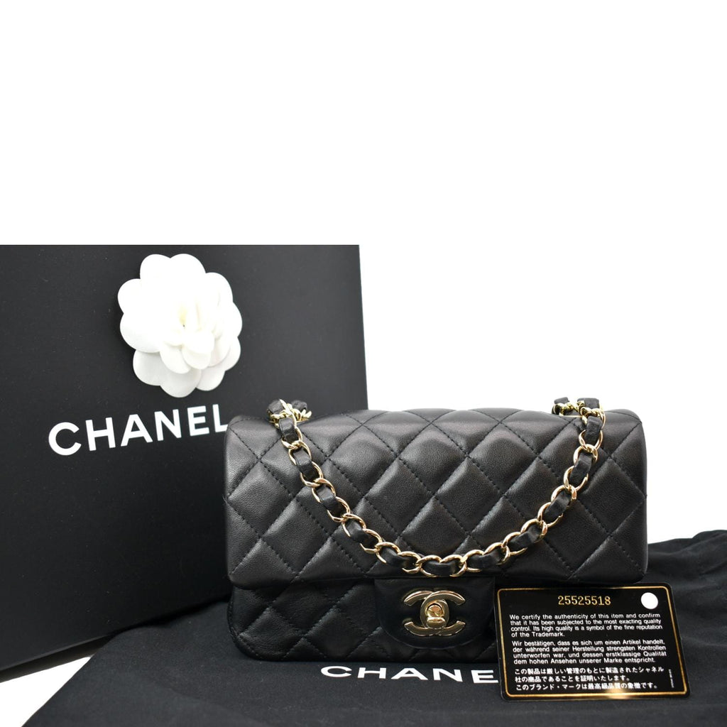 CHANEL Classic Flap Small Leather Shoulder Bag Black