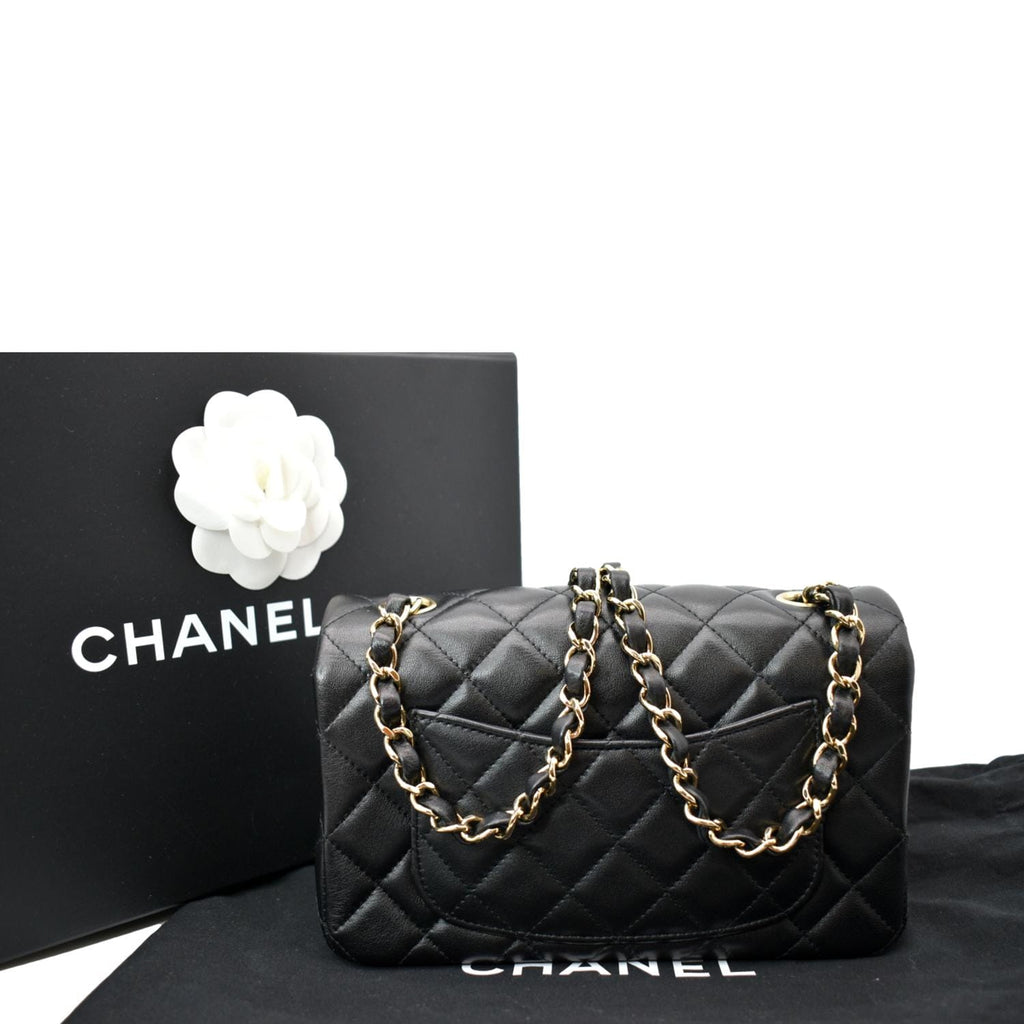 CHANEL Classic Flap Small Leather Shoulder Bag Black