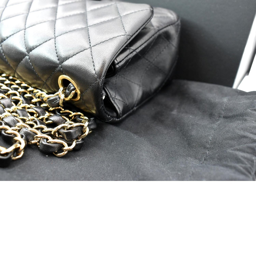 CHANEL Classic Flap Small Leather Shoulder Bag Black