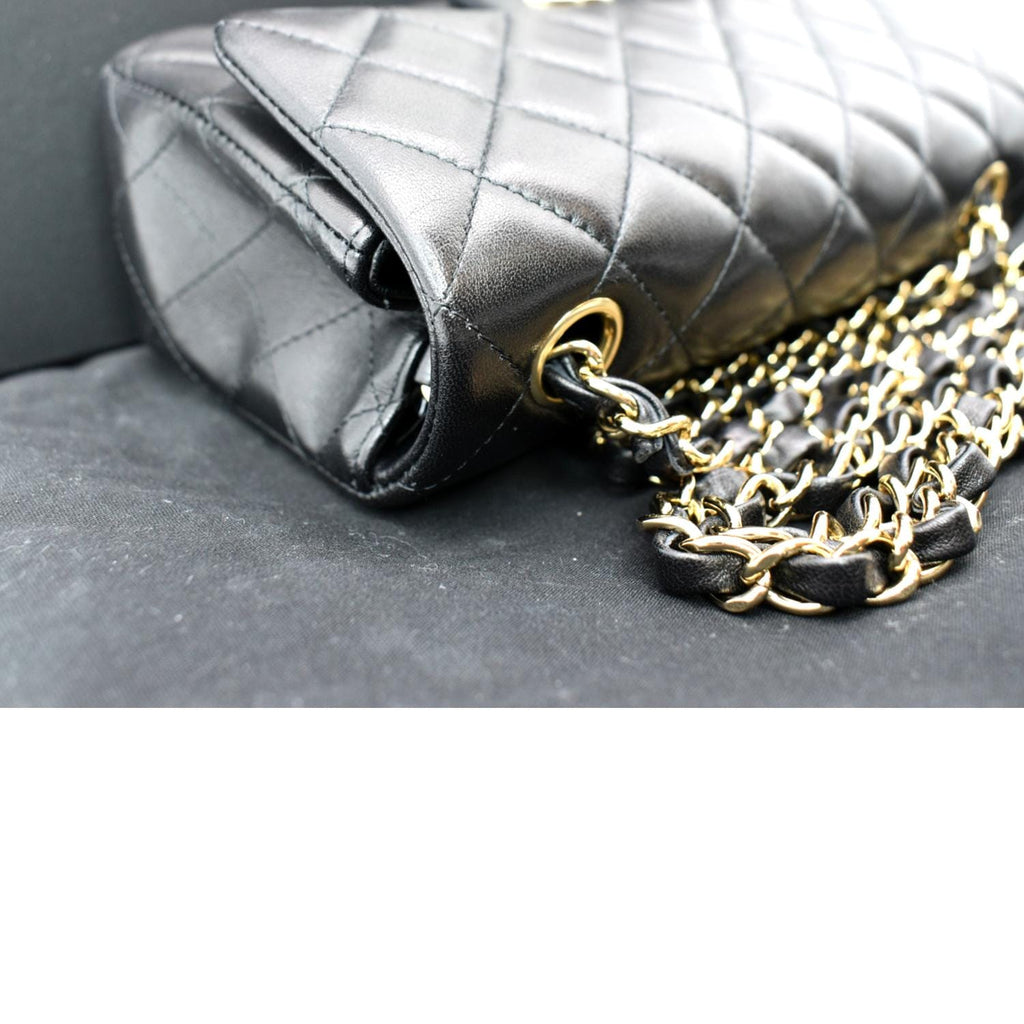 CHANEL Classic Flap Small Leather Shoulder Bag Black