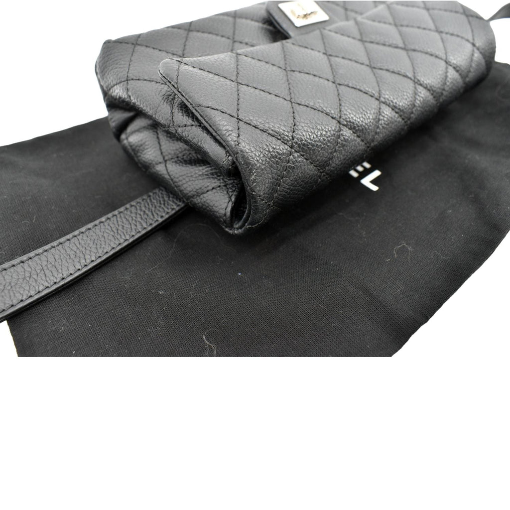 CHANEL  Reissue Flap Grained Leather Waist Belt Bag Black