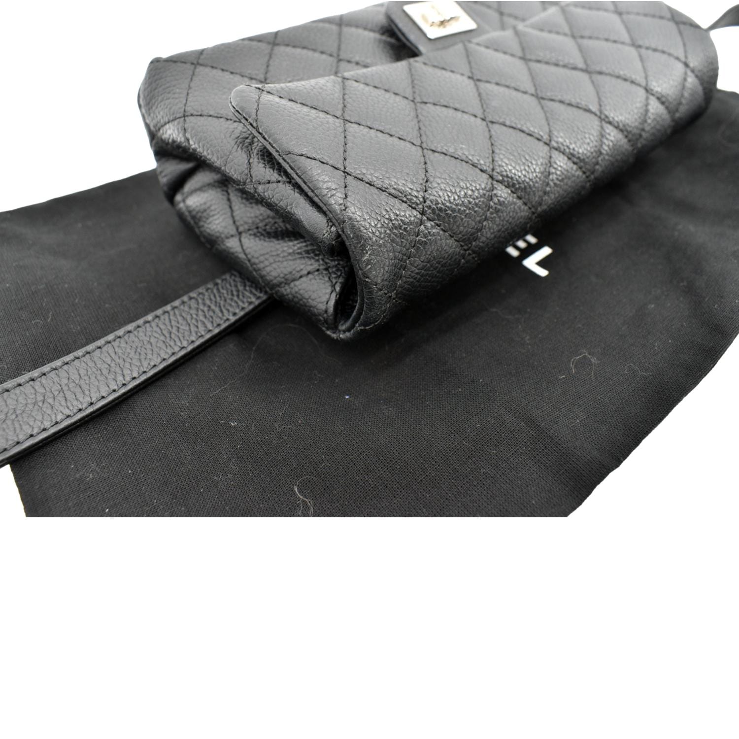 CHANEL  Reissue Flap Grained Leather Waist Belt Bag Black