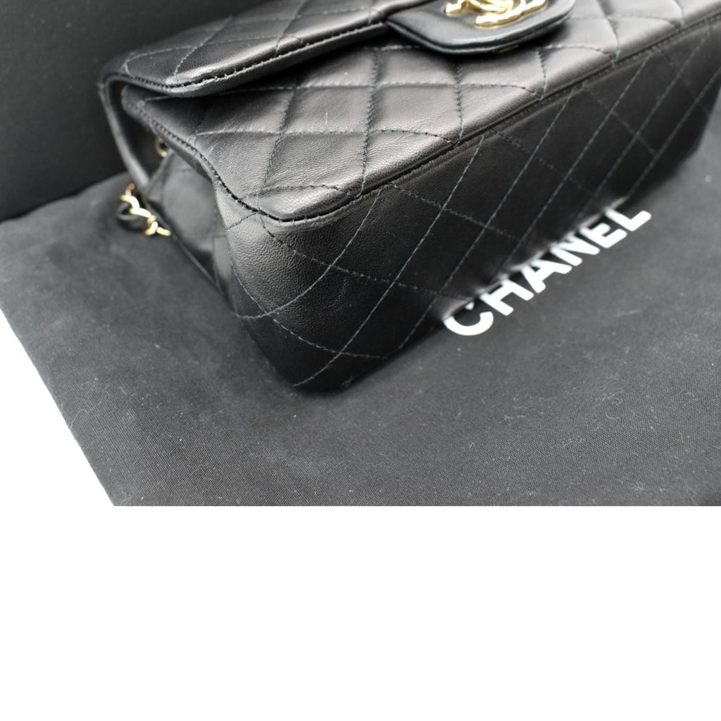 CHANEL Classic Flap Small Leather Shoulder Bag Black