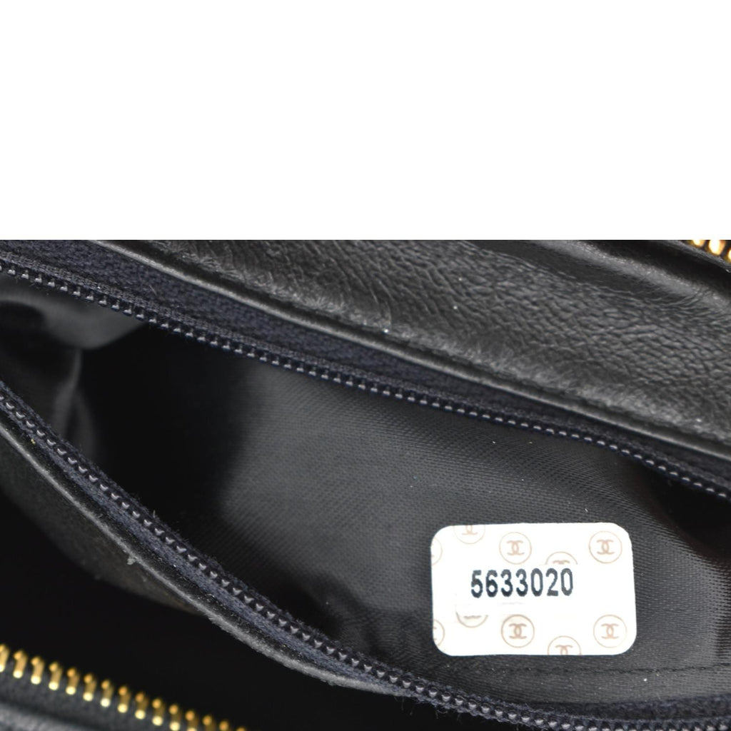 CHANEL Small Vintage Lambskin Leather Handbag Black