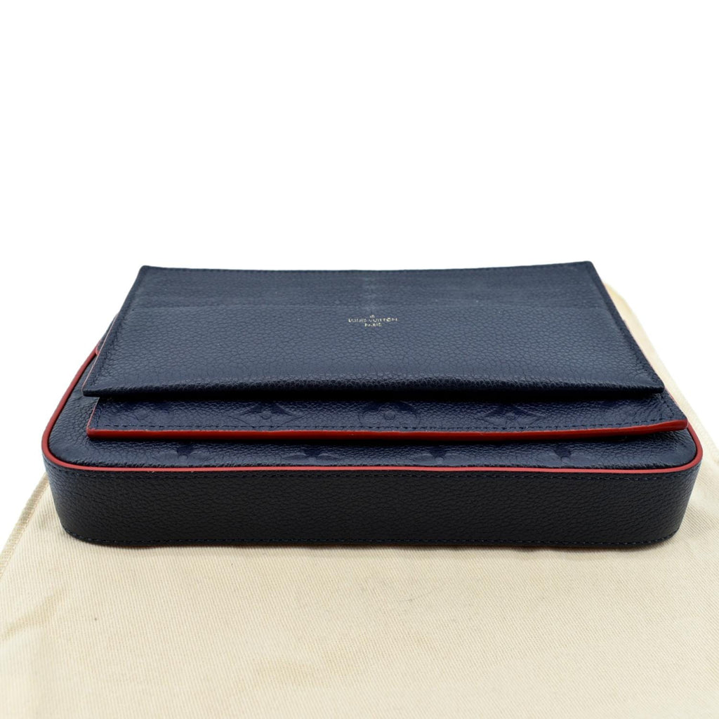 LOUIS VUITTON Felicie Monogram Empreinte Pochette Crossbody Bag Marine Rouge