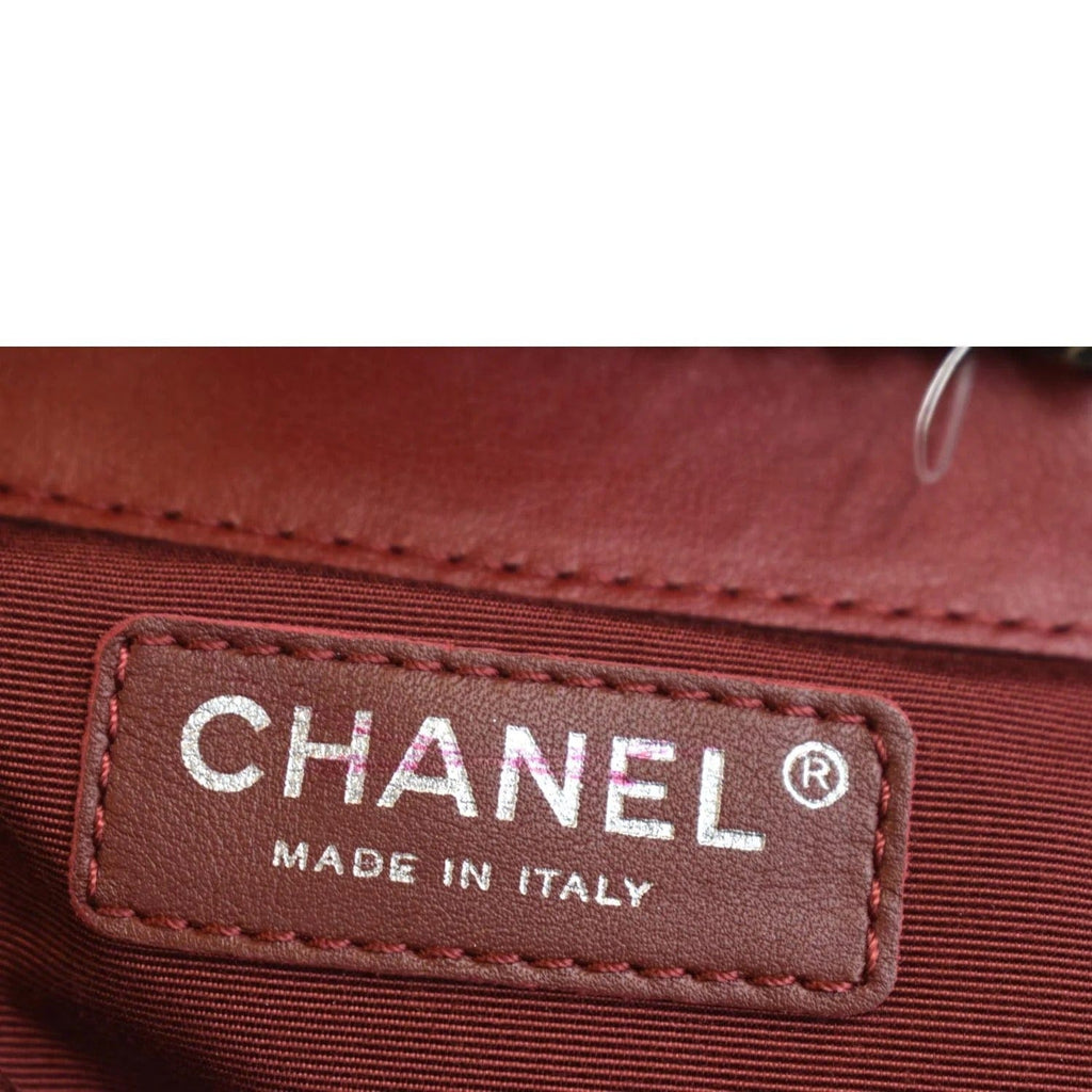 CHANEL Paris Dallas Drawstring Fringe Leather Shoulder Bag Red