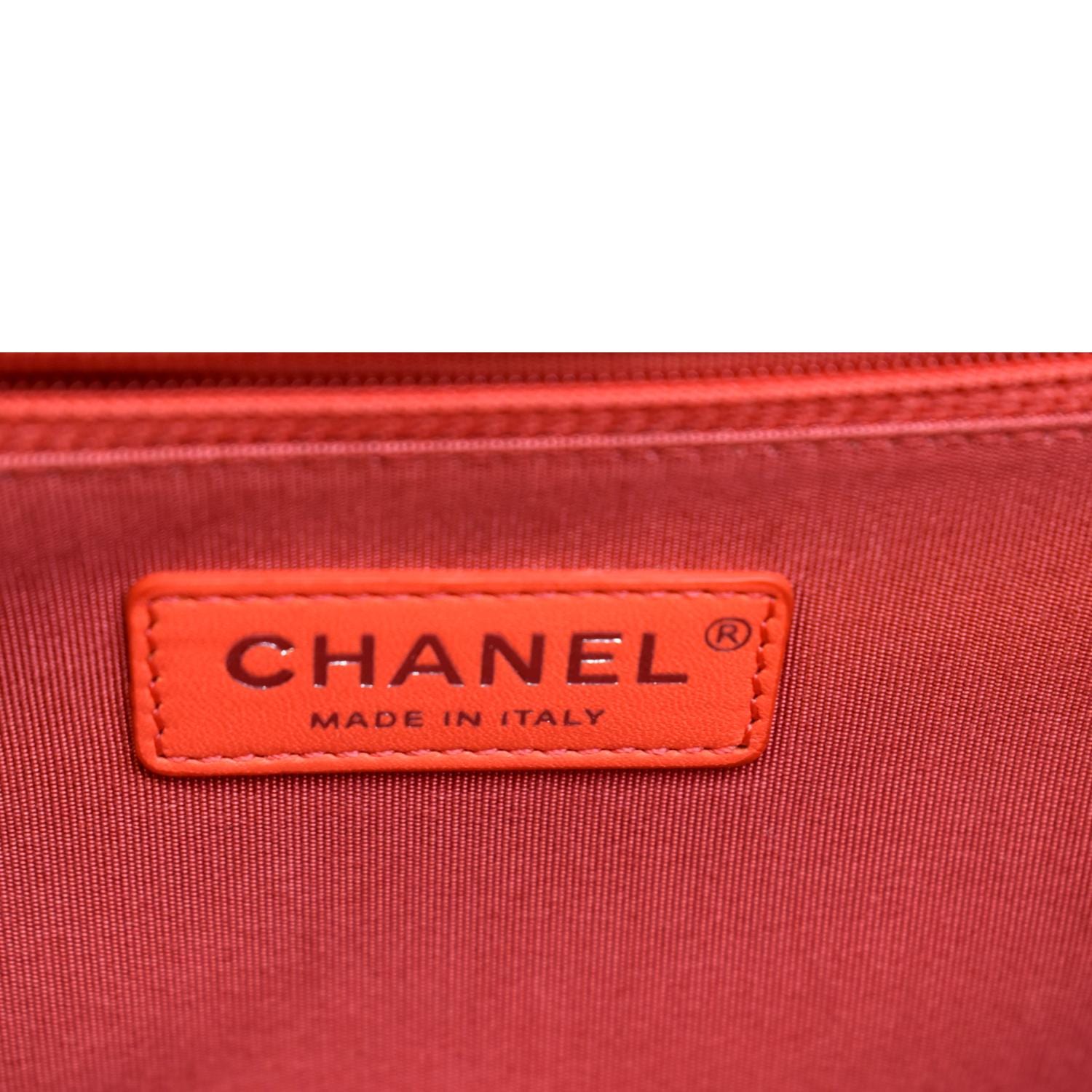 CHANEL Medium Boy Flap Chevron Quilted Calfskin Shoulder Bag Red