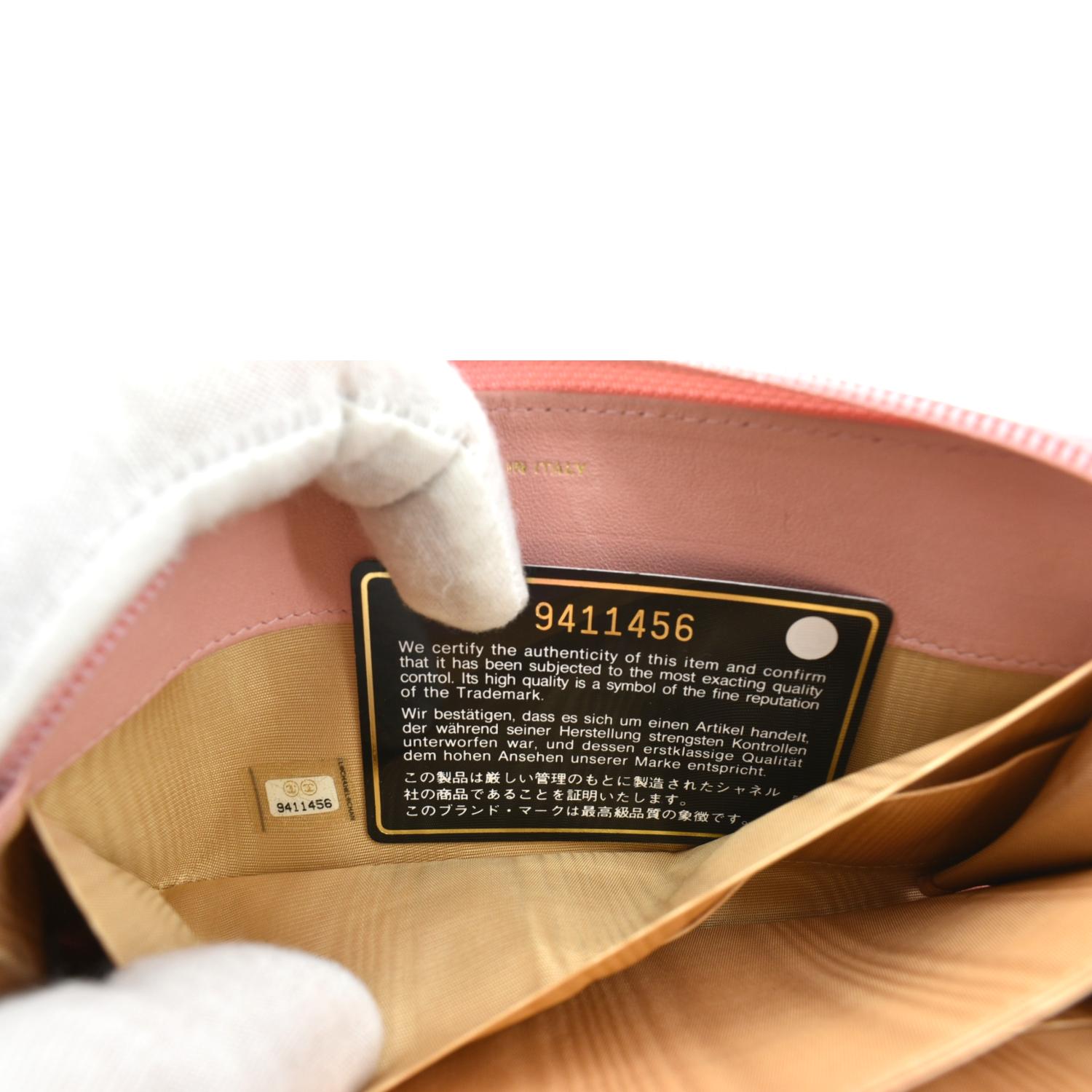 CHANEL CC Timeless Caviar Zip Around Wallet Pink