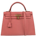 Hermes 2014 Flamingo Epsom Kelly 32 Sellier 2way Shoulder Handbag