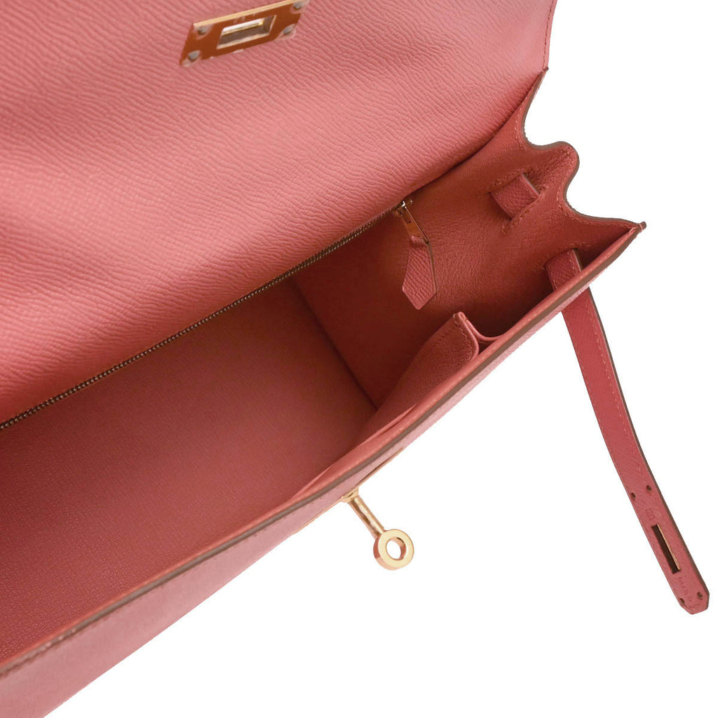 Hermes 2014 Flamingo Epsom Kelly 32 Sellier 2way Shoulder Handbag