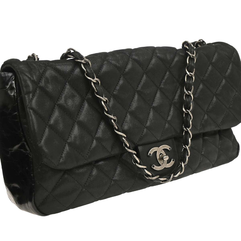 Chanel 2010-2011* Gray Iridescent Calfskin Fantasy Fur Backpack