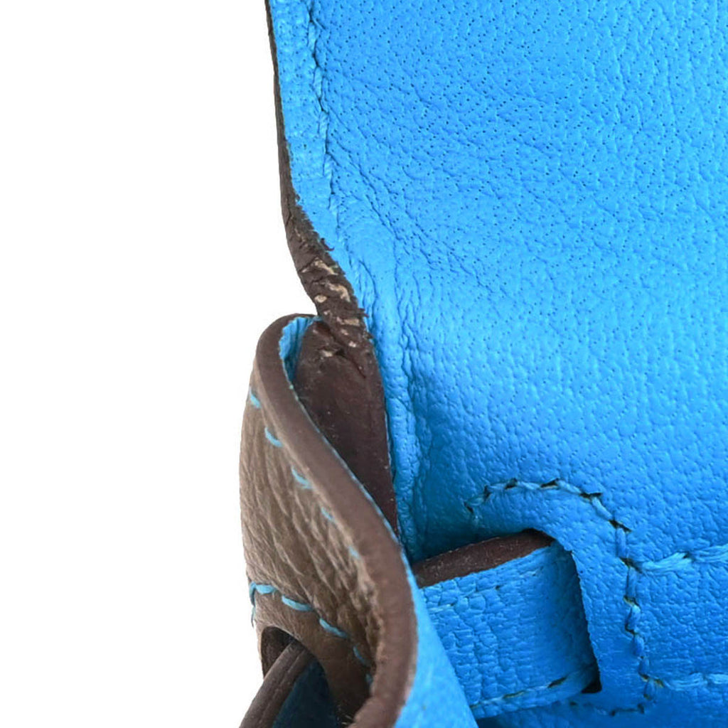 Hermes 2010 Etoupe Turquoise Togo Kelly Eclat 28 Retourne 2way Shoulder Handbag