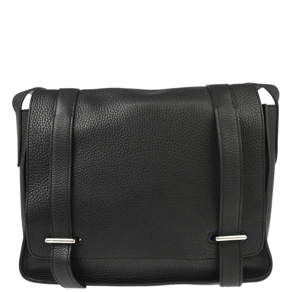 Hermes 2016 Black Taurillon Clemence Steve Caporal 27 Shoulder Bag