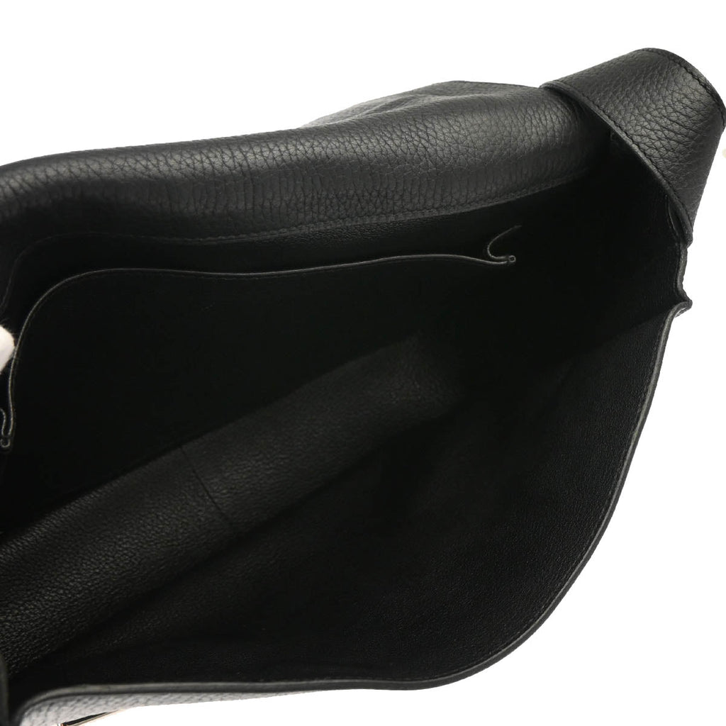 Hermes 2016 Black Taurillon Clemence Steve Caporal 27 Shoulder Bag