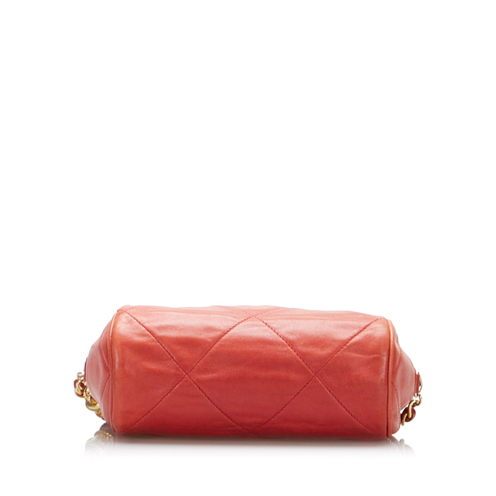 Chanel Timeless Crossbody Bag Coral Orange Lambskin Gold