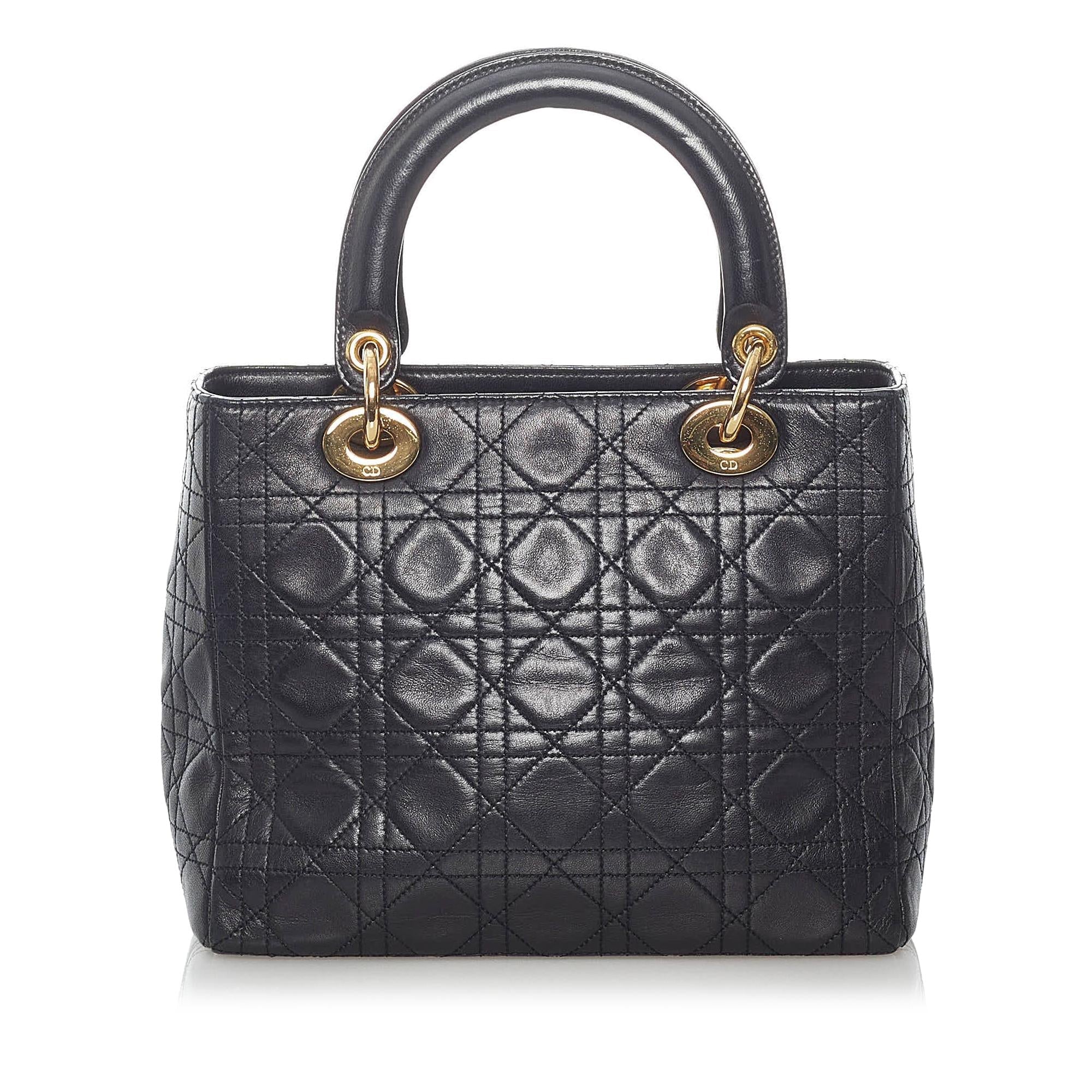 Dior Cannage Lady Dior Lambskin Leather Handbag (SHG-31012)