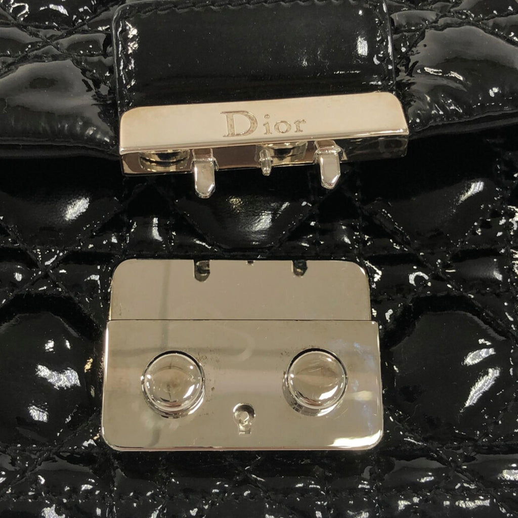 Dior Cannage New Lock Patent Leather Flap Bag (SHG-X1xDnR)