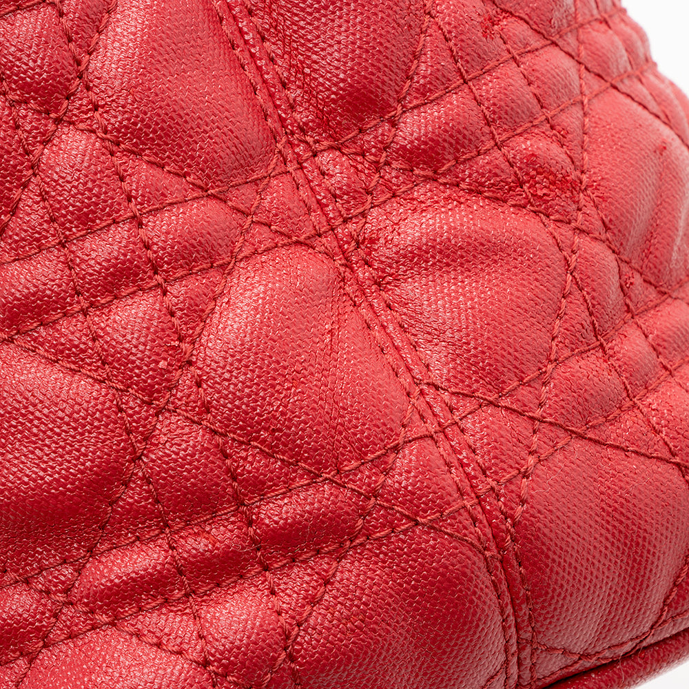 Dior Cannage Quilted Coated Canvas Panarea Medium Tote (SHF-14699)
