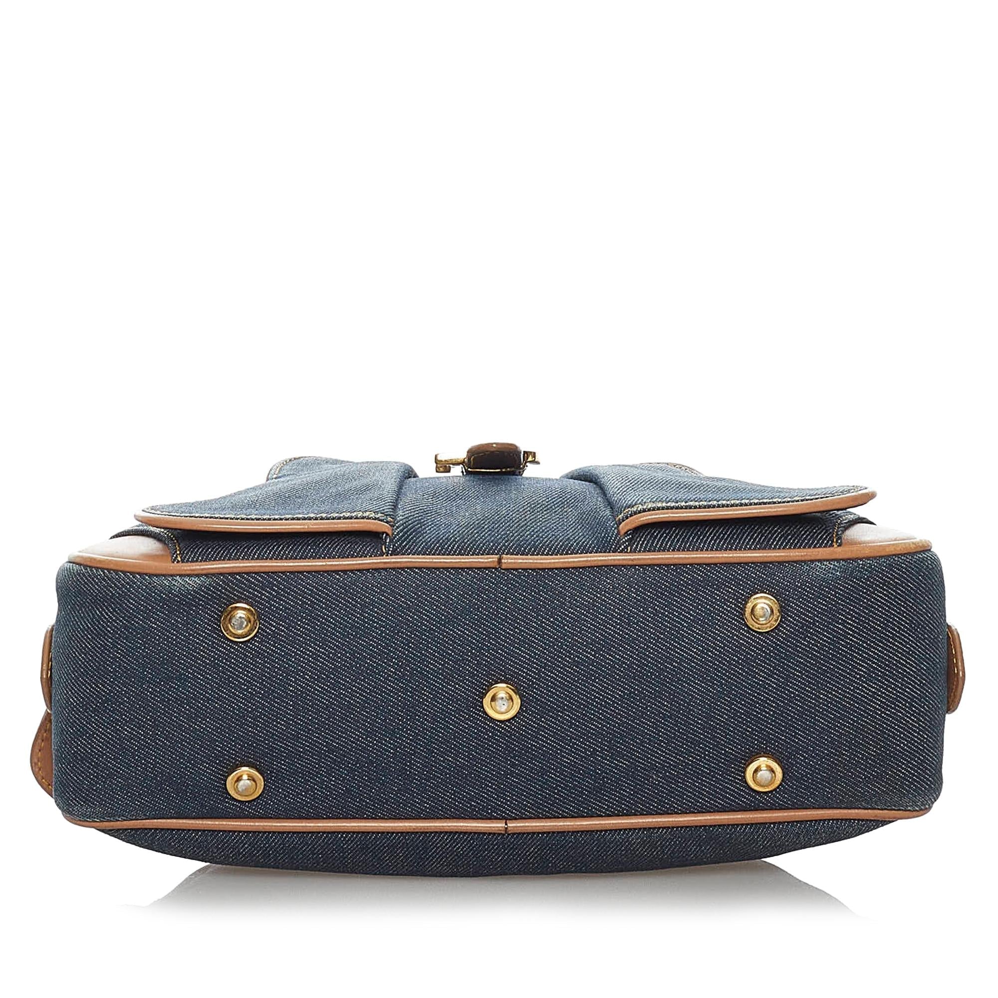 Dior Double Saddle Denim Dome Bag (SHG-35817)
