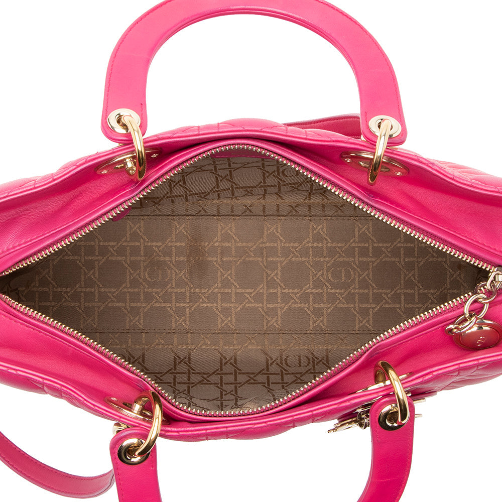 Dior Lambskin Lady Dior Large Tote - FINAL SALE (SHF-17599)