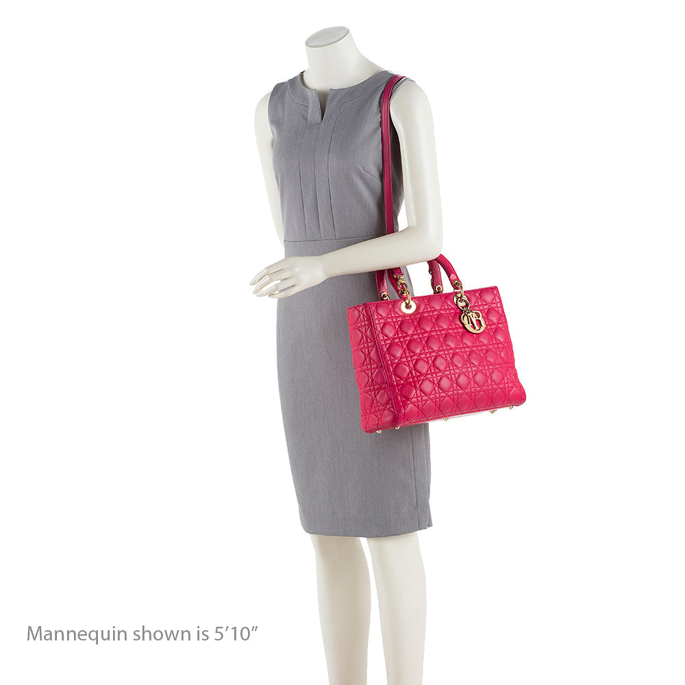 Dior Lambskin Lady Dior Large Tote - FINAL SALE (SHF-17599)